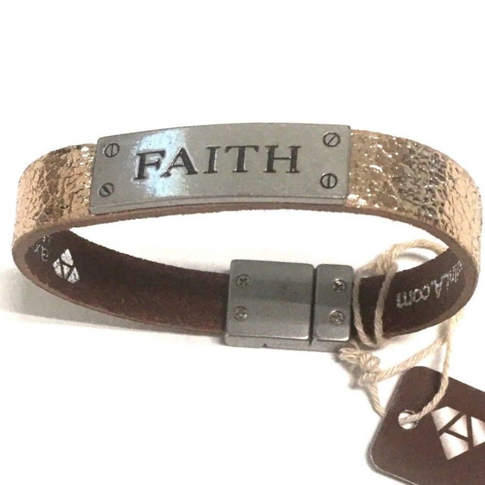 axesoria ID Plate FAITH w 4 Love Screw Bracelet